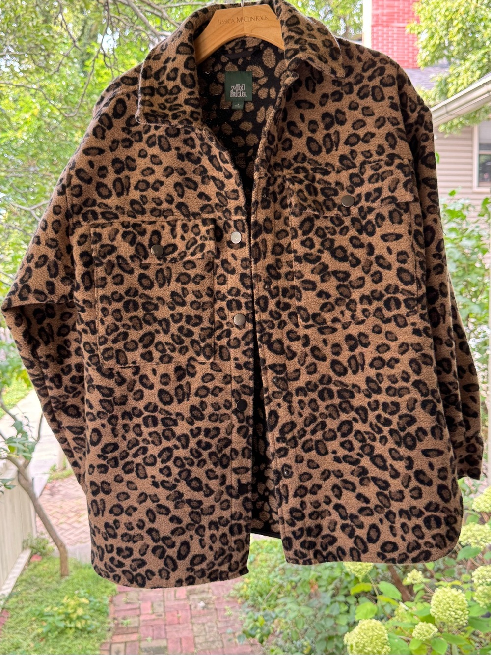 wild fable Leopard Print Teddy Jacket - Brown & Black